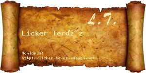 Licker Teréz névjegykártya